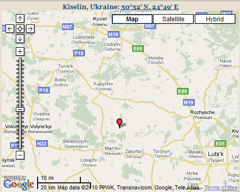 Map Kiselin Kovel Lokacze UKRAINE